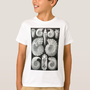 Härlig svartvit ammonitesmönsterdesign t-shirt