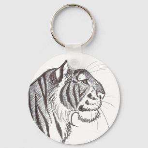 Härlig tigerteckningkeychain nyckelring