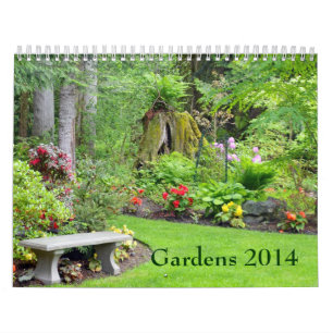 Härlig trädgårds- tryckkalender kalender