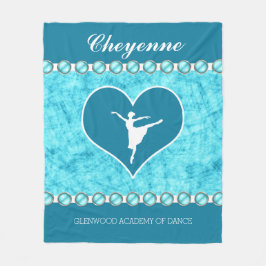 Härlig turkosdansare med monogramen fleecefilt