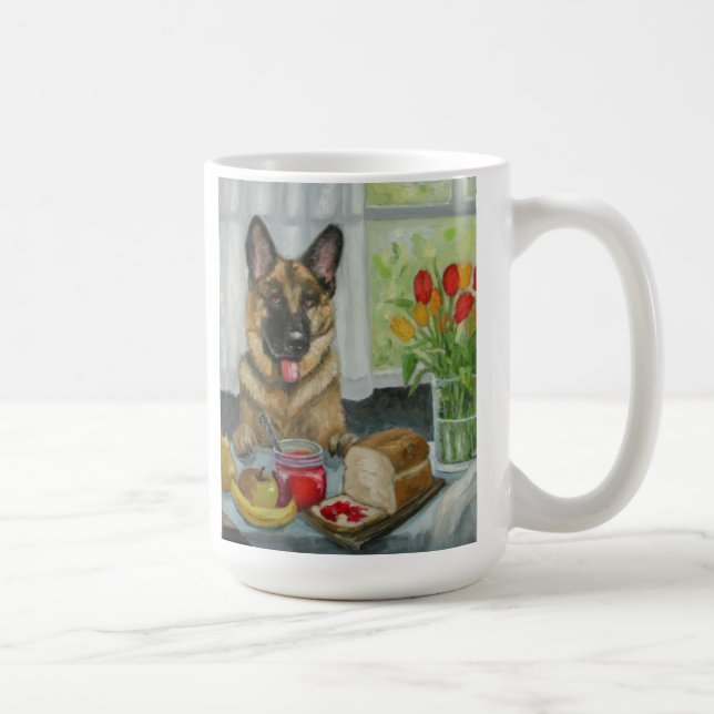 "Härlig tysk herde för ett vovvemellanmål" Kaffemugg (Höger)