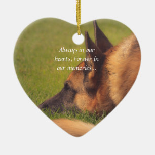 Härlig tysk prydnad för herdeborttappadhusdjur julgransprydnad keramik