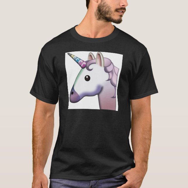 Härlig Unicorn Emoji T-shirt (Framsida)