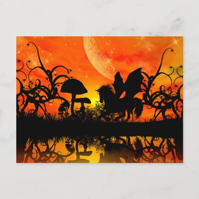 Härlig unicorn vykort (Framsida)