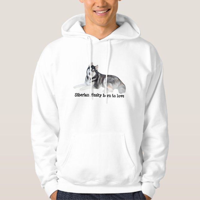 Härlig unisex- Hooded tröja för siberian husky Sweatshirt Med Luva (Framsida)