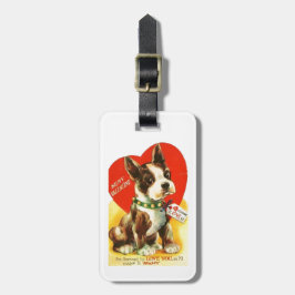 Härlig valp för vintagevalentinBoston Terrier Bagagebricka