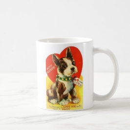 Härlig valp för vintagevalentinBoston Terrier Kaffemugg