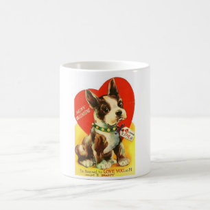 Härlig valp för vintagevalentinBoston Terrier Kaffemugg