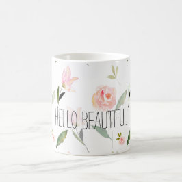 Härlig vattenfärgblommigt för hejer kaffemugg