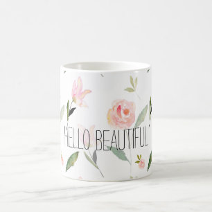 Härlig vattenfärgblommigt för hejer kaffemugg