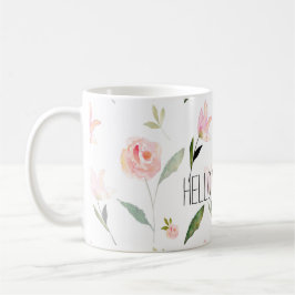 Härlig vattenfärgblommigt för hejer kaffemugg