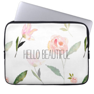 Härlig vattenfärgblommigt för hejer laptop fodral