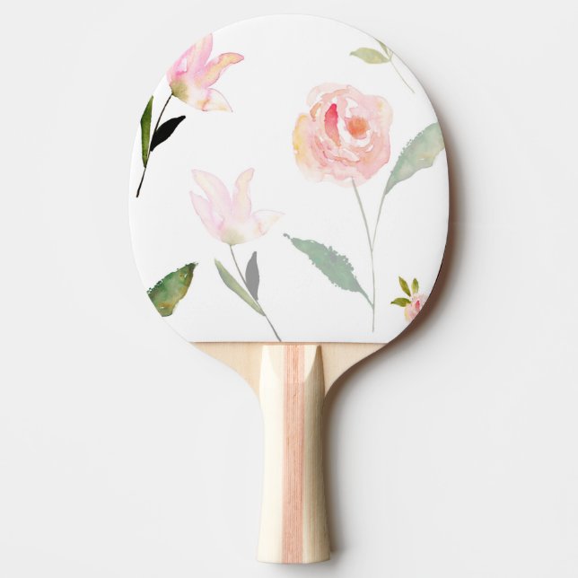 Härlig vattenfärgblommigt pingisracket (Framsidan)