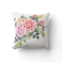 Härlig vattenfärgbukett av rosa persikaro 2