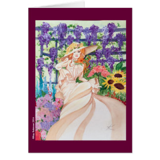 Härlig victoriandam i henne garden. OBS kort