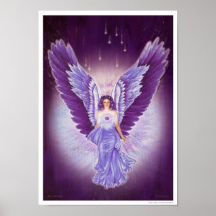 Härlig violett Amethyst ängelaffisch Poster