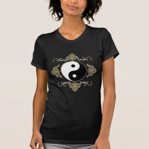 Härlig Yin Yang design i svart och guld Tee