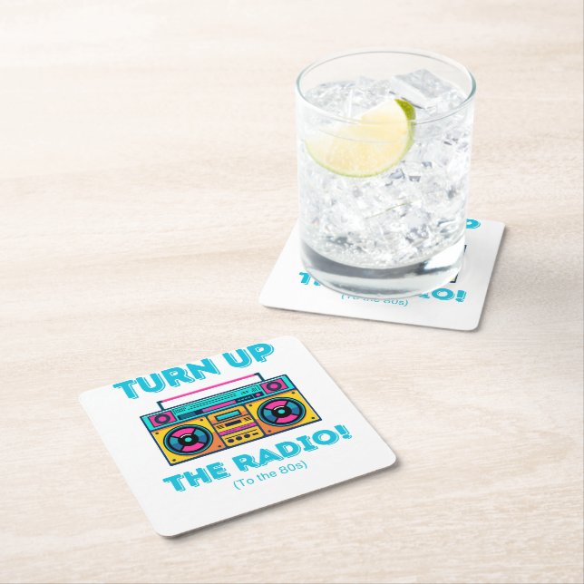 härliga 80-tals retro coaster underlägg papper kvadrat (Insitu)