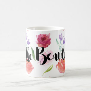 Härliga blom- hejer för rovattenfärg kaffemugg
