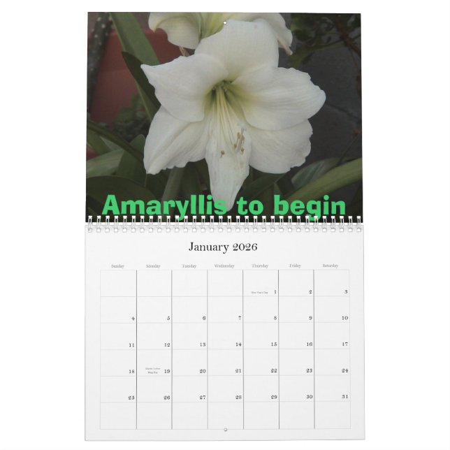 Härliga blommor kalender (Jan 2026)