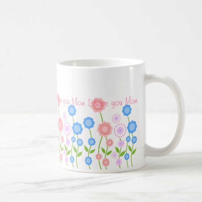 Härliga blommor mugg, älskar jag dig mamman… kaffemugg (Höger)