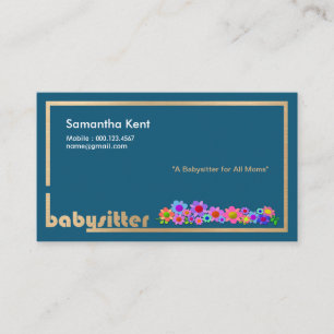 Härliga blommor på guld- gränsBabysitter