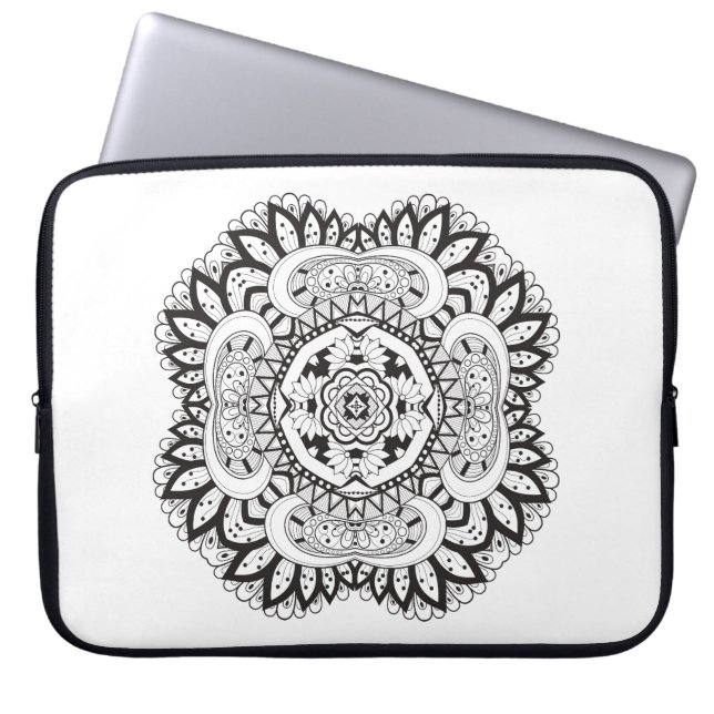 Härliga Deco kvadrerar klotter Laptop Fodral (Framsidan)