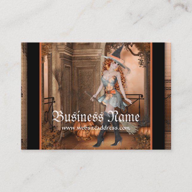 Härliga fantasivisitkortar för häxa 1 visitkort (Framsida)