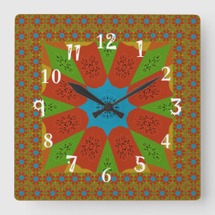 Härliga fantastiska afrikanska kvinnliga fyrkantig klocka