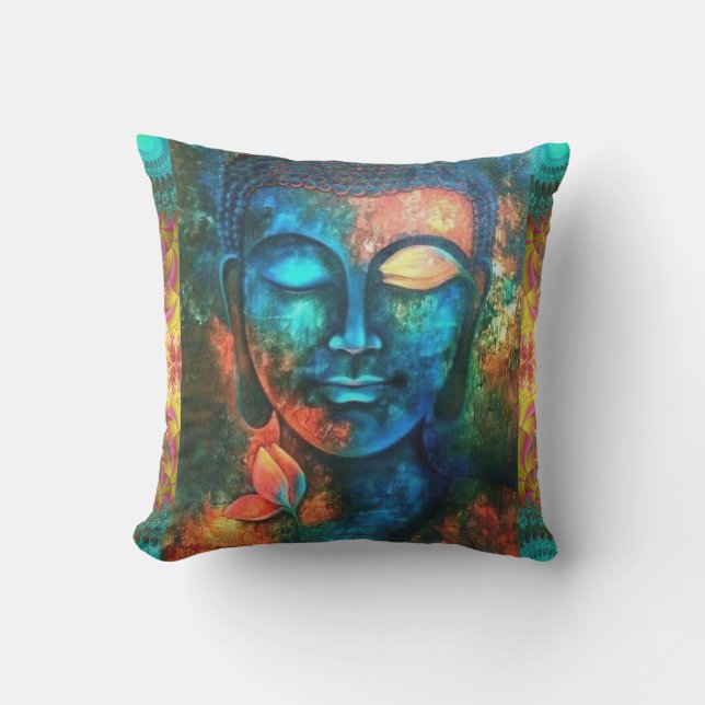Härliga färgrika Buddha Kudde (Framsida)