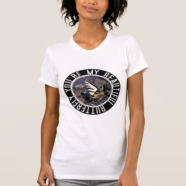 Härliga fjärilskvinna skjorta t shirt (Framsida)