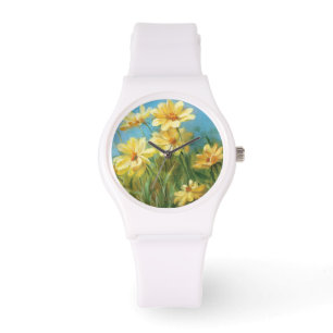 Härliga gula daisy armbandsur
