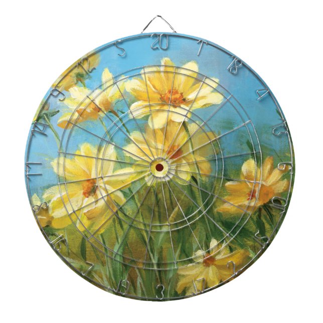 Härliga gula daisy darttavla (Framsidan)
