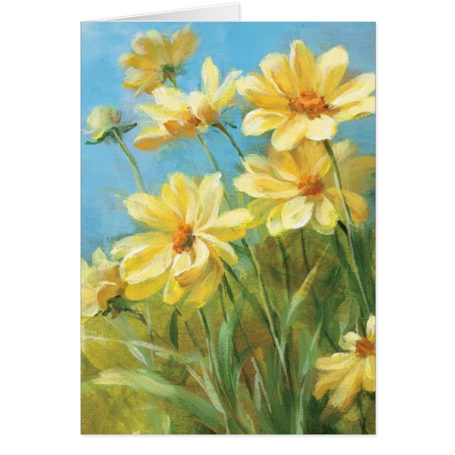 Härliga gula daisy hälsningskort (Framsidan)