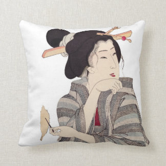 Härliga japanska Geishadesigndekorativ kudde