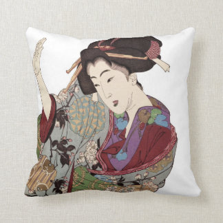 Härliga japanska Geishadesigndekorativ kudde