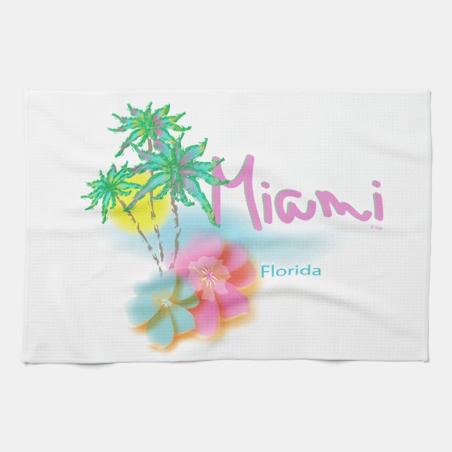 Härliga Miami Florida Kökshandduk (Horisontell)