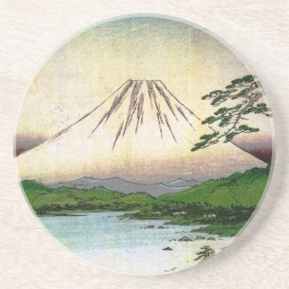Härliga Mount Fuji i Japan, circa 1800s Underlägg Sandsten