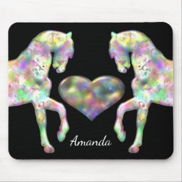 Härliga regnbågehästar och hjärta musmatta
