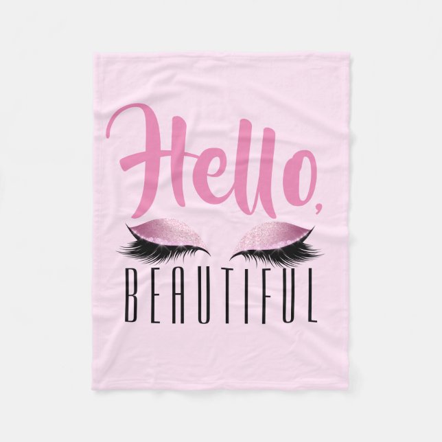 Härliga rosa hejer för ögonfransMakeup Fleecefilt (Framsidan)