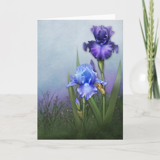 "Härliga skäggiga Irises II ", Kort (Framsida)