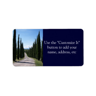 Härliga Tuscan Cypress Adressetikett