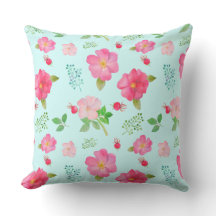 Härliga vildrosa ros och rosa höftvattenfärg