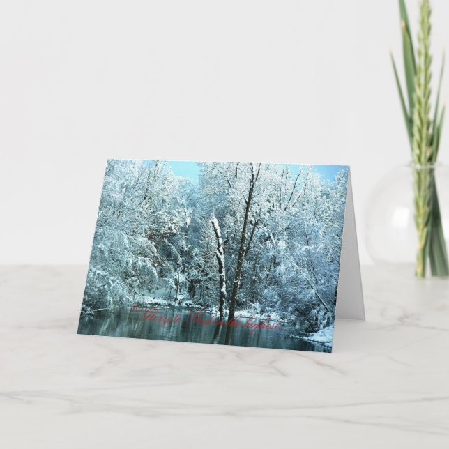 Härlighet till guden i den högsta julkortet helgkort (Framsida)