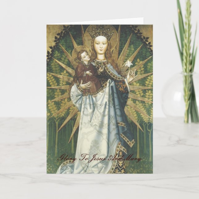 härlighet till jesus och mary kort (Framsida)