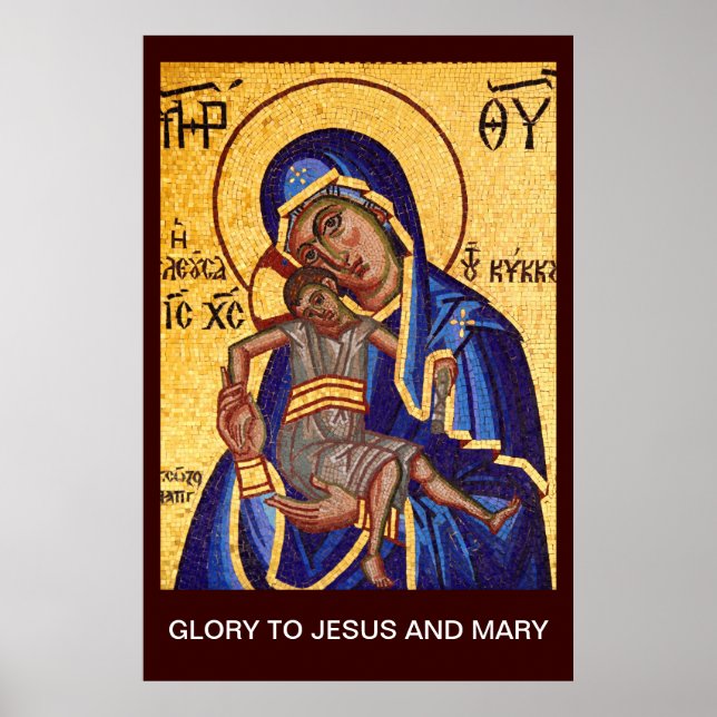 HÄRLIGHET TILL JESUS OCH MARY POSTER (Framsidan)