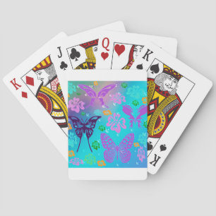Härligt Aloha hawaianskt blommarbröllop för fjäril Casinokort