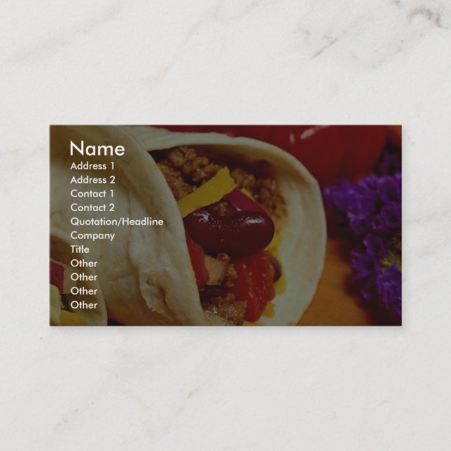 Härligt Burritorecept för matälskare Visitkort (Framsida)