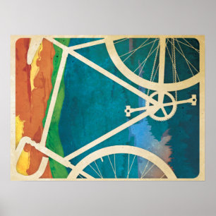 Härligt cykelkonstverk - cykel NY Poster