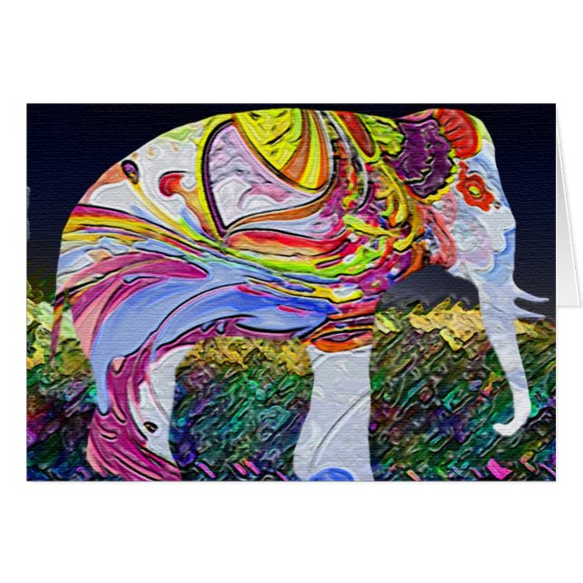 Härligt elefantkort hälsningskort (Framsidan Horizontal)